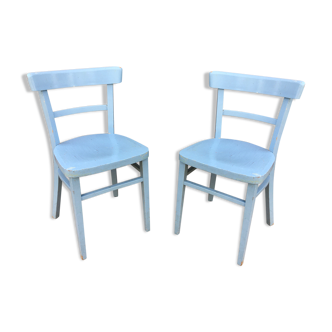 Pair of wooden chairs troquet