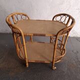 Vintage rattan serving trolley