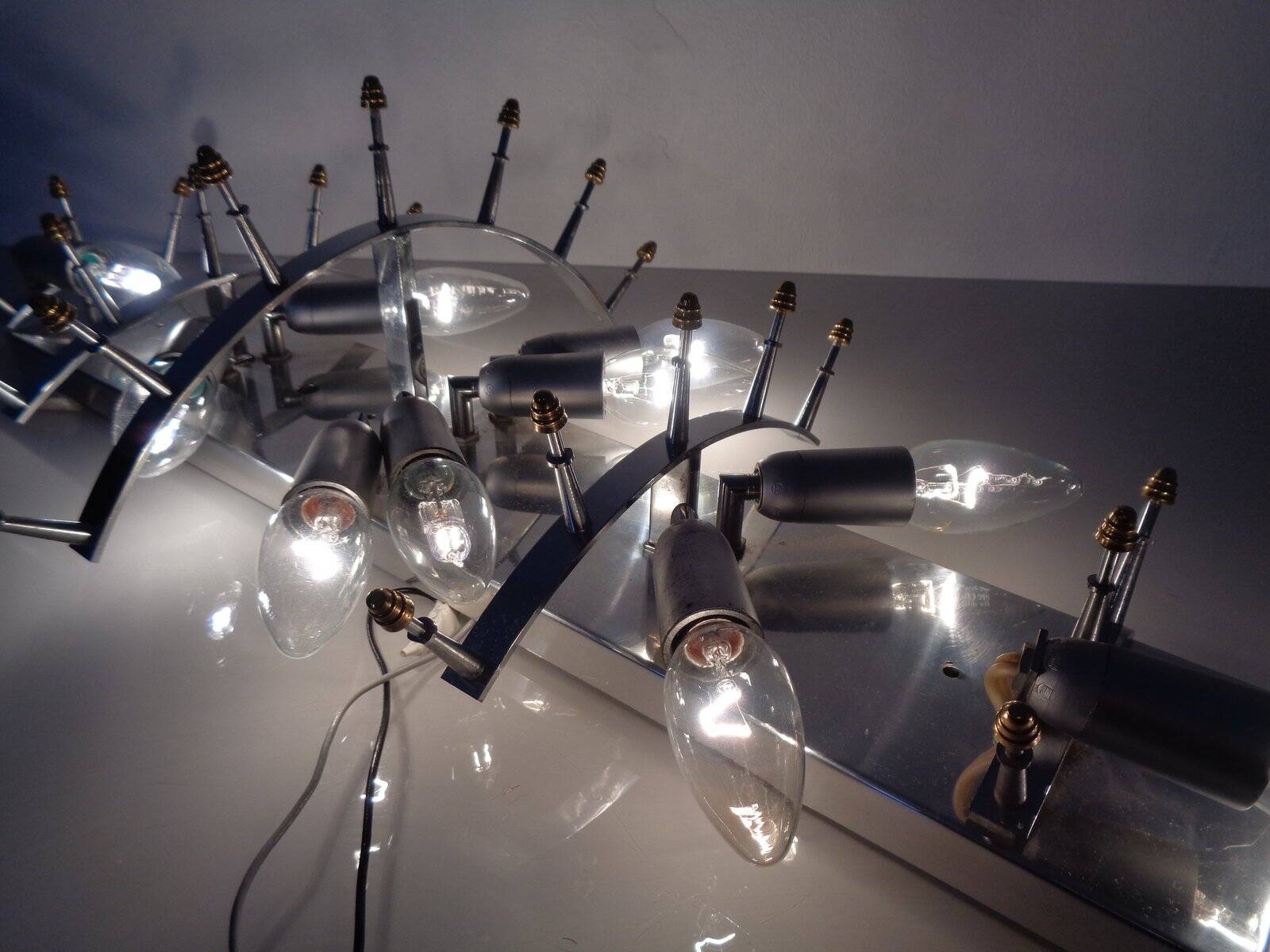 Large crystal glass flush mount from Kinkeldey, Germany, 1970s.