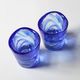 Set of 2 Kosta Boda Blue Shot Glasses 'Mine' by Ulrica Hydman Vallien
