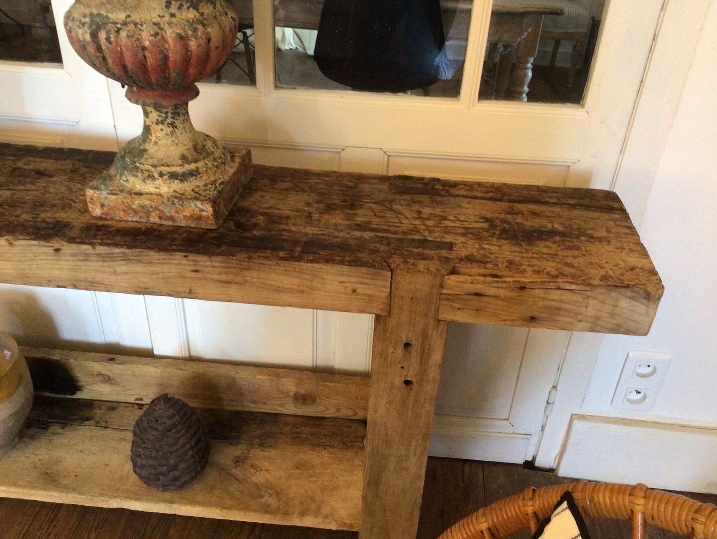 Old wooden workbench 2m48