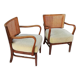 Paire de fauteuils vintage cannage