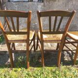 Pair of antique rush-seated chairs