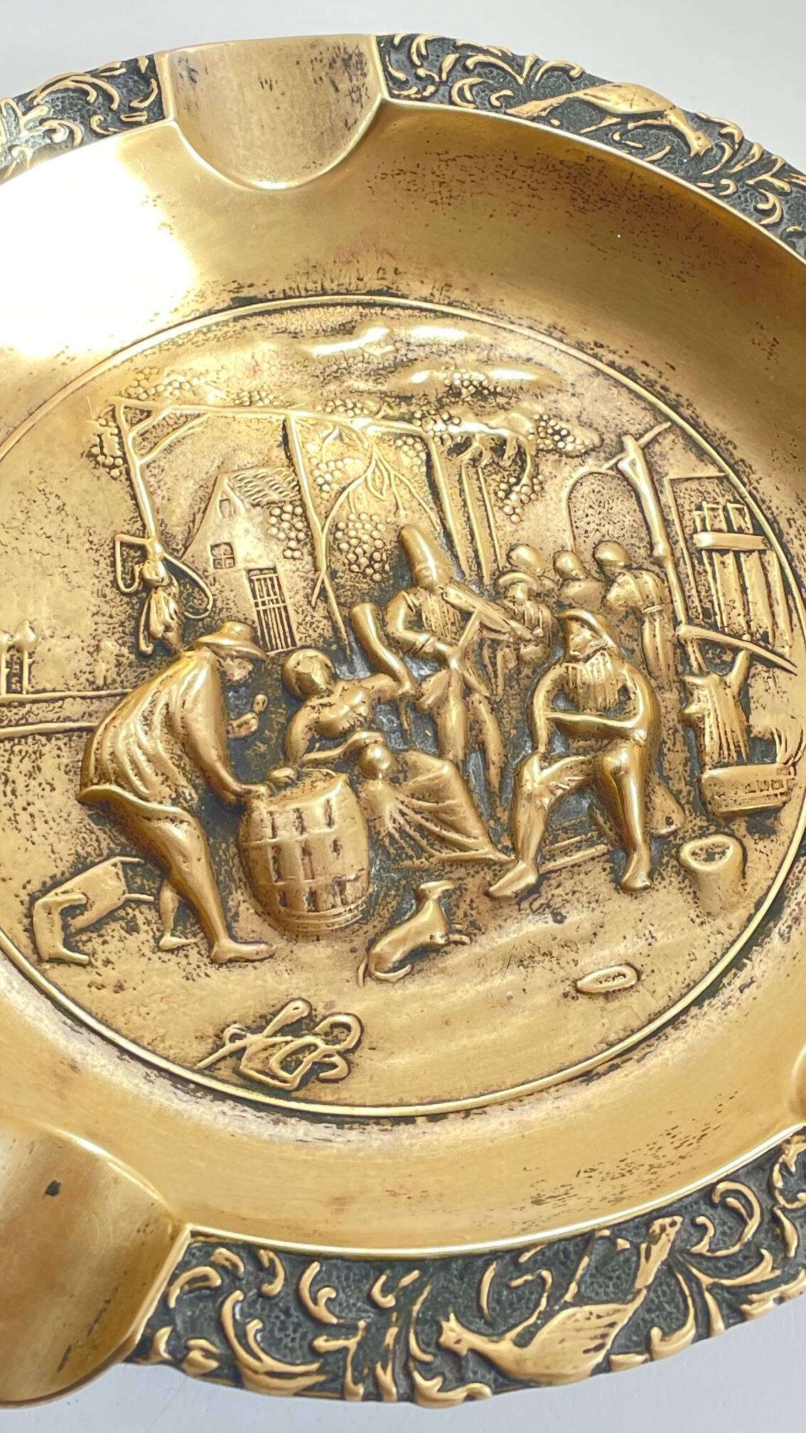 Large Vintage Solid Brass Ashtray