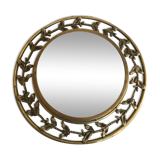 Golden bronze round mirror 37cm