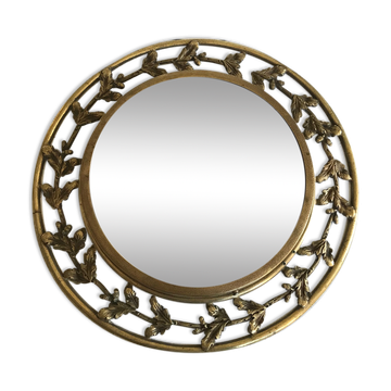Golden bronze round mirror 37cm