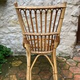 Lot de 10 chaises en rotin vintage