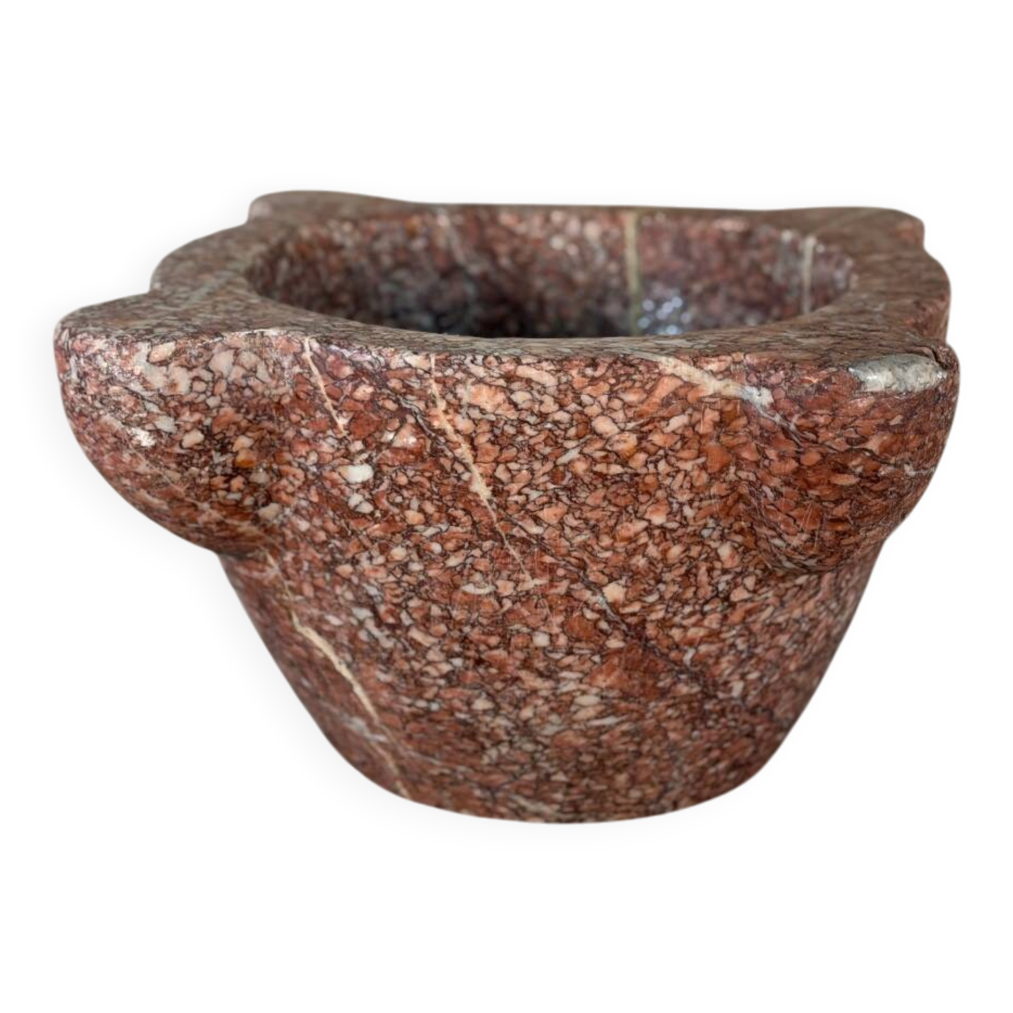 Large mortar in Phocaean pink marble, 19th century