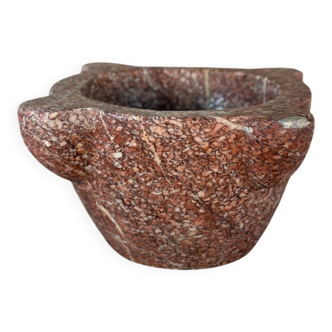 Large mortar in Phocaean pink marble, 19th century