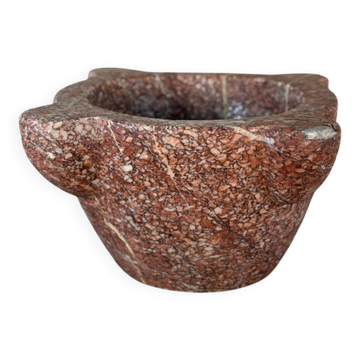 Large mortar in Phocaean pink marble, 19th century