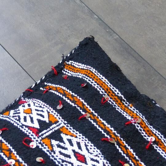 Kilim cushion moroccan black