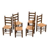 Set of six French dining chairs by Charles Dudouyt