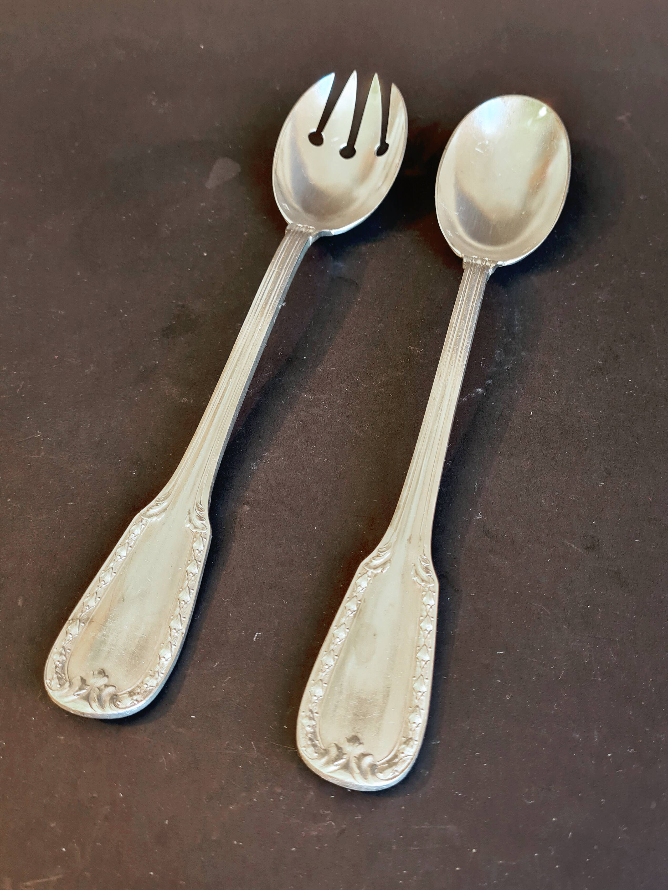 Elegant silver metal serving duo – Boulanger model - Ref 31