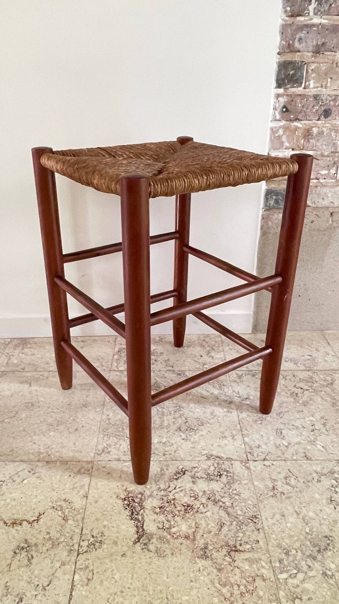 TABOURET Paille VINTAGE