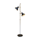 Lampadaire en métal noir avec 2 spots