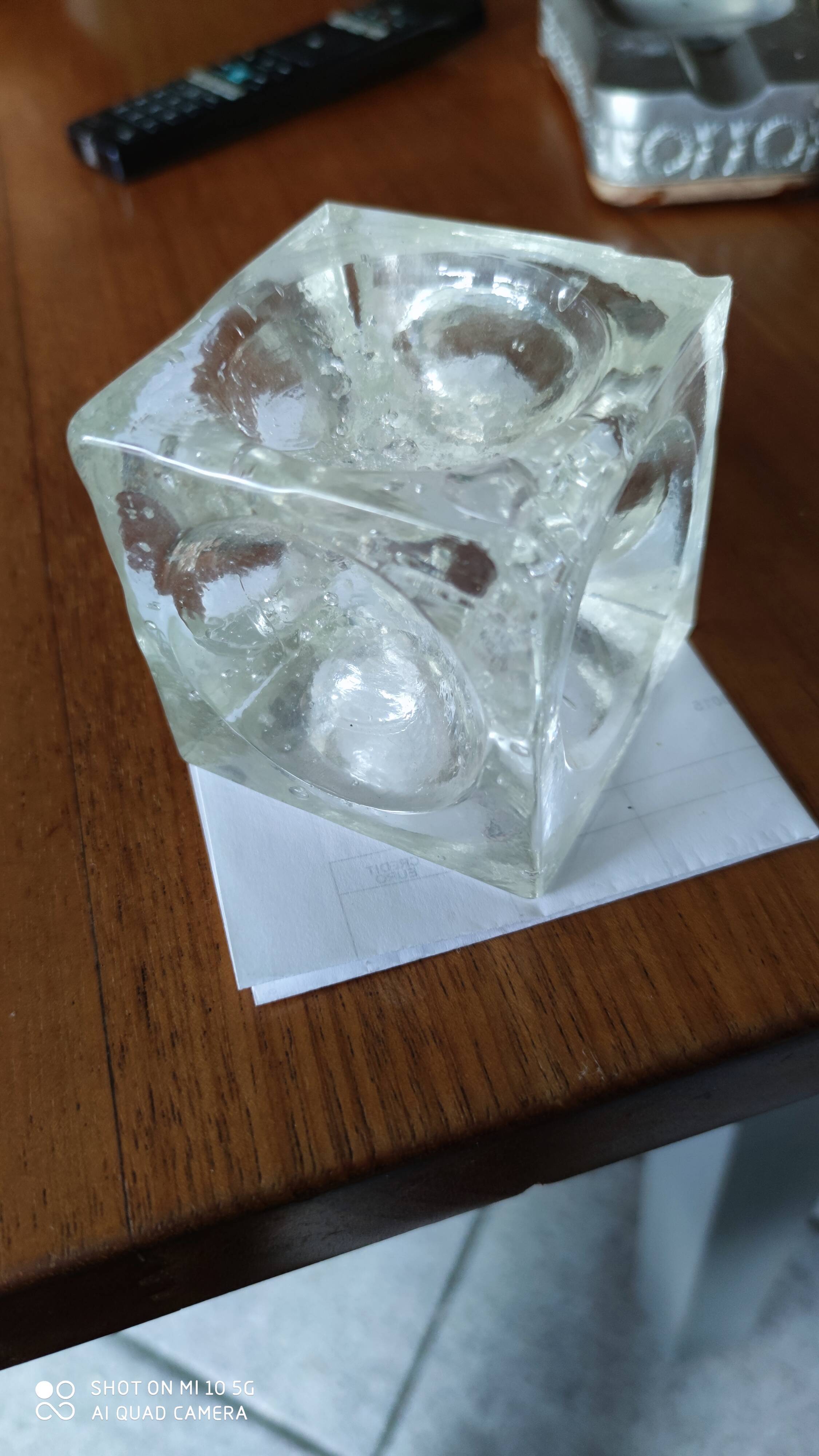 Ice cube glass lamp, circa 1960