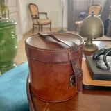 Leather collar box, circa 1900.