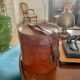 Leather collar box, circa 1900.
