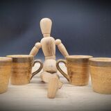 Set of 4 cups coffee stoneware