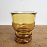 Vintage lot of 5 amber Pernod Verres from the 1970s bistro.