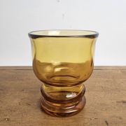 Vintage lot of 5 amber Pernod Verres from the 1970s bistro.