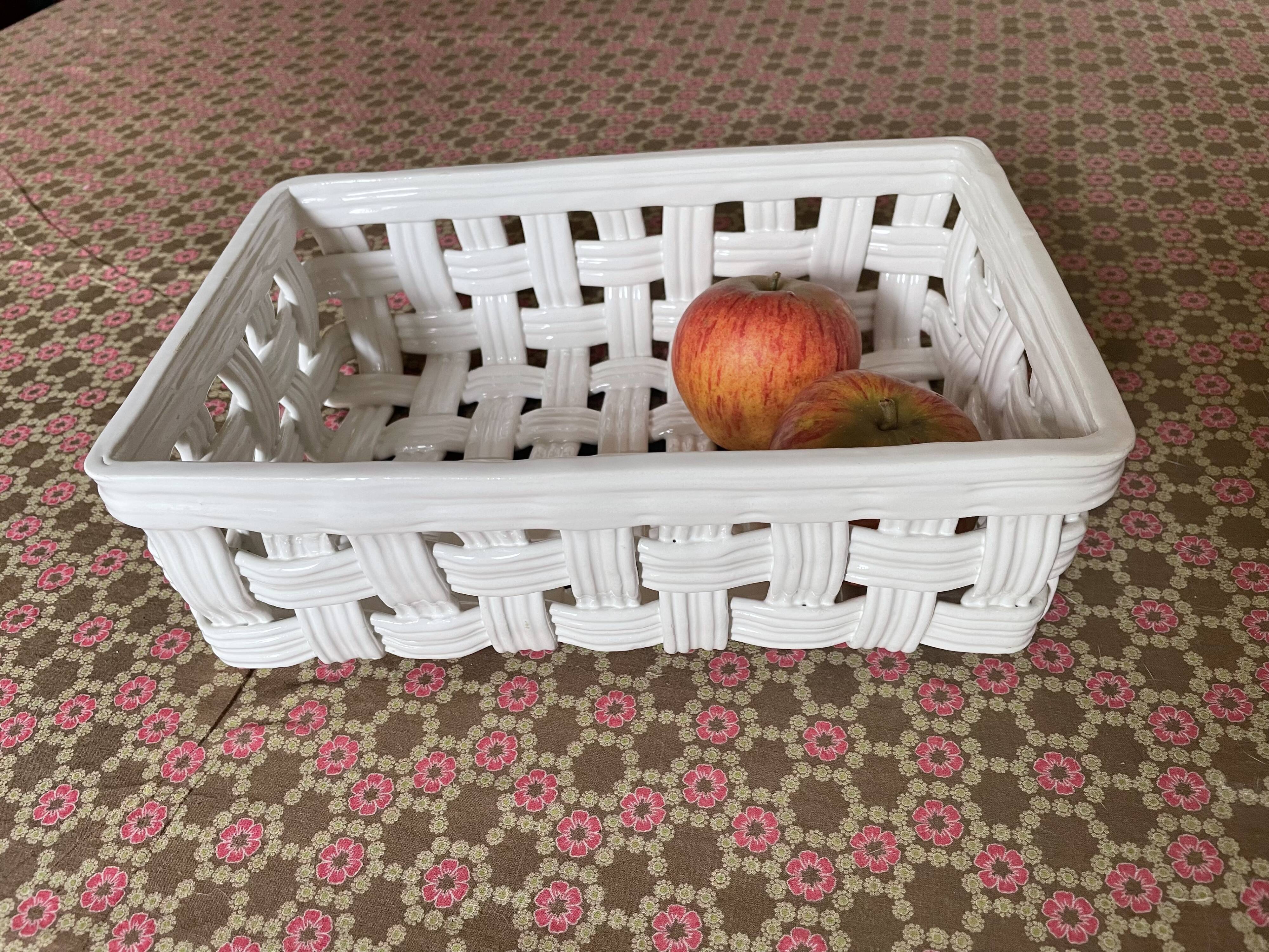 White ceramic basket