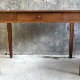 Small oak farmhouse table with large drawer - 110 cm