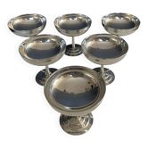 Set of 6 vintage stainless steel ice cream bowls