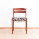 Danish teak dining chairs with zebra print from Boltinge Stølefabrik