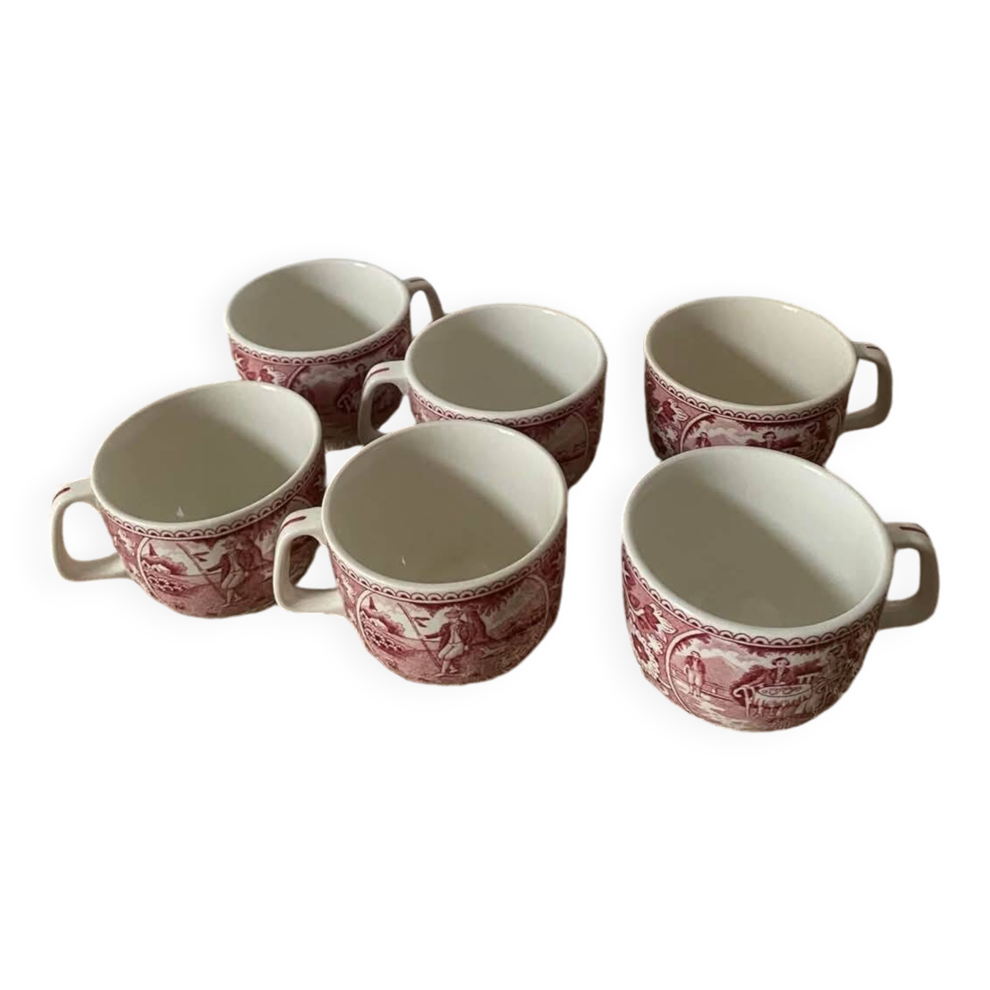 6 porcelain cups stamped BOCH Belgium