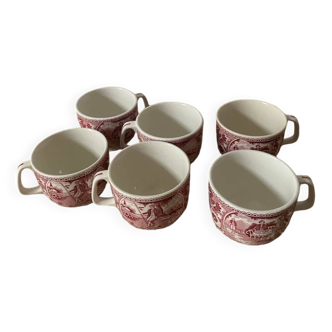 6 porcelain cups stamped BOCH Belgium