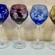 Rhin Wine Glasses Roemer Cut Crystal Colours 21 cm Lorraine Crystal