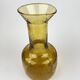 Ancien Vase Carafe Verre Soufflé Bullé Ambré Jaune