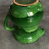 Pichet in vintage in terre cuite varnished shades of green