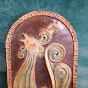 Art pottery with a rooster