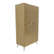 Italian Brass Bar Cabinet with Sculptural Cast Brass Handles