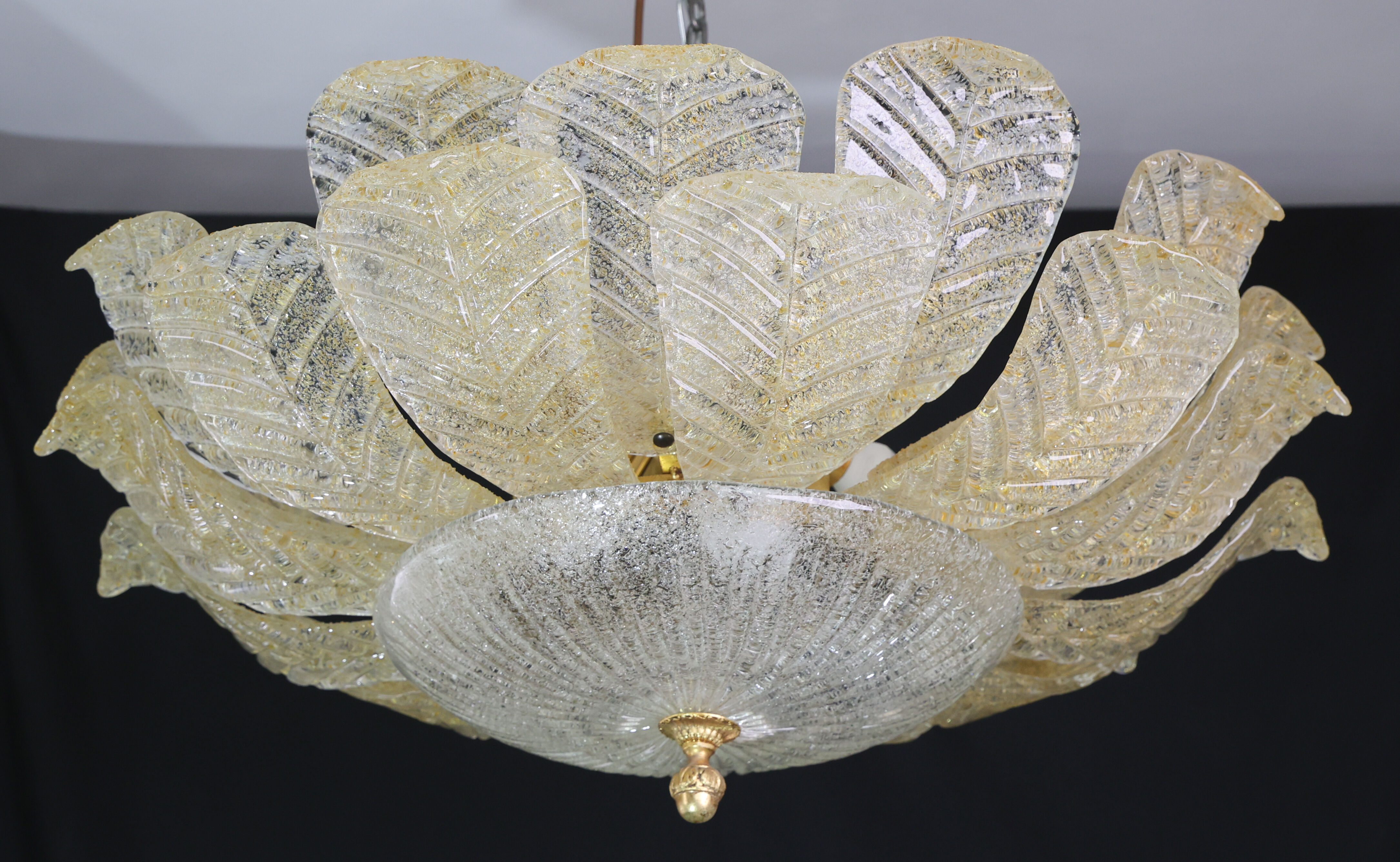 Dubai, Large Size Murano Glass Gold Flush Mount, 1970s
