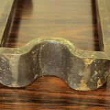 Brutalist wrought iron candle holder beaten