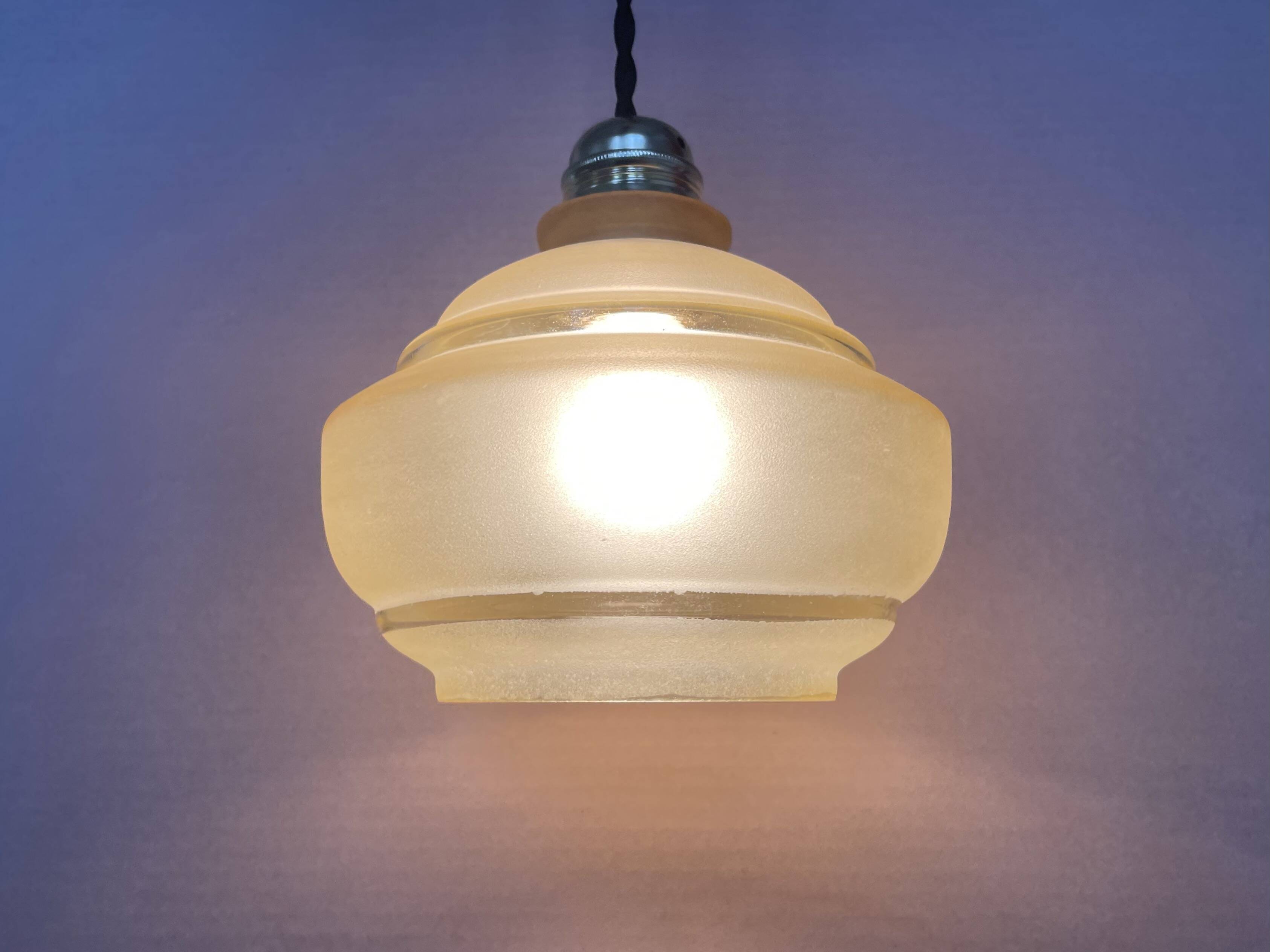 Small vintage glass pendant light