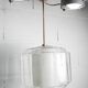 Chandelier 1930 double Opaline blown glass brass and copper