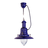 Industrial enameled sheet metal pendant light