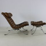 Fauteuil et repose-pieds design années soixante par Arne Norell