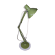 vintage architect lamp, articulated on a "khaki" green painted metal base