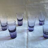 9 short glasses in purple glass