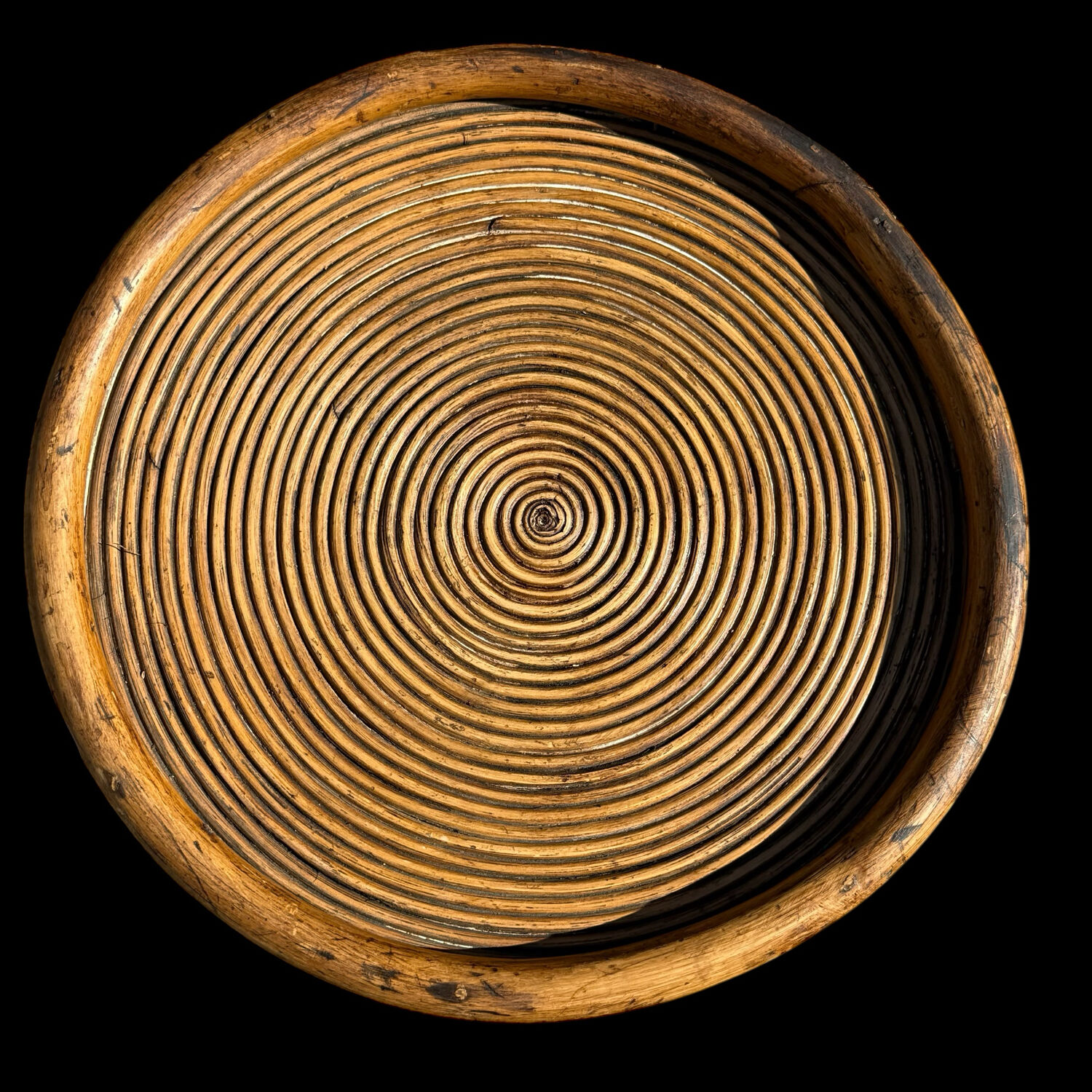 Twisted Rattan Column from the 60s Italy