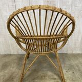 Pair of vintage rattan armchairs