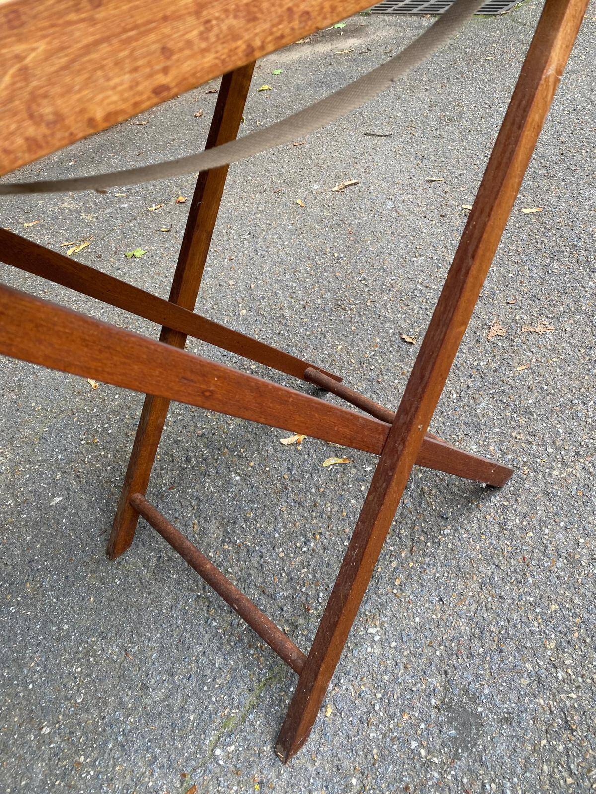 Scandinavian folding serving trolley in solid wood 1980