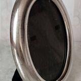 Miniature oval frame in silver metal