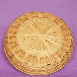 Lot 3 baskets gigogne in vintage rattan 70s/80s