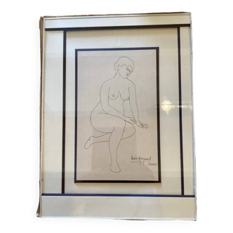 Framed drawing of woman